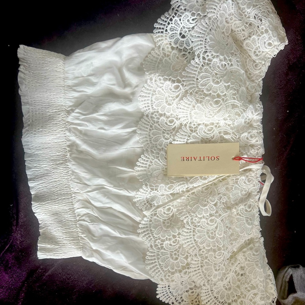 small ruffle white top